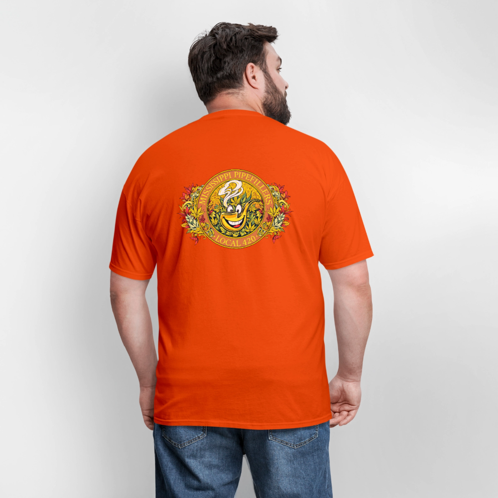 MISSISSIPPI PIPEFILLERS LOCAL 420 F/B DESIGNS Men's T-Shirt - orange