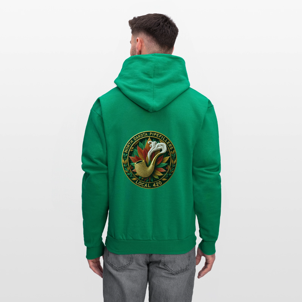 NORTH DAKOTA PIPEFILLERS LOCAL 420 F/B DESIGNS Men's Hoodie - kelly green