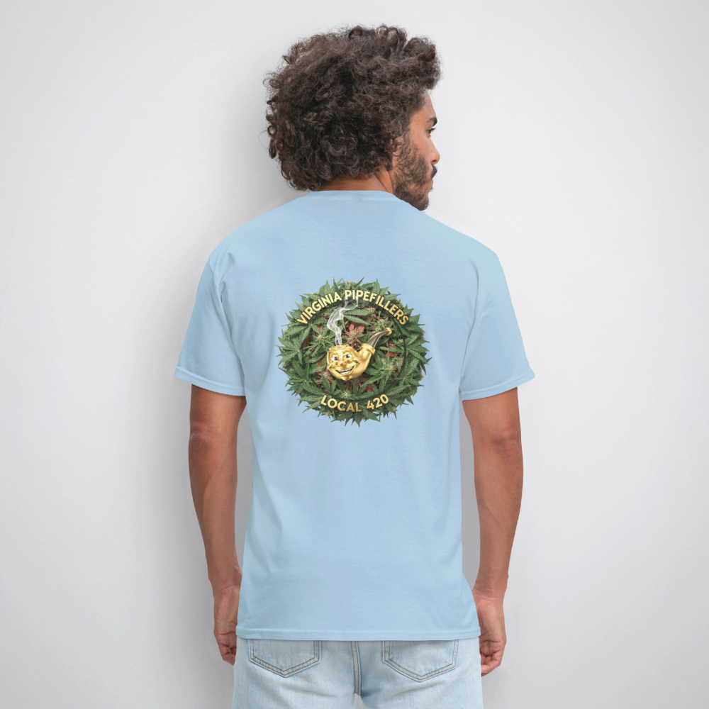 VIRGINIA PIPEFILLERS LOCAL 420 F/B DESIGN Men's T-Shirt - powder blue