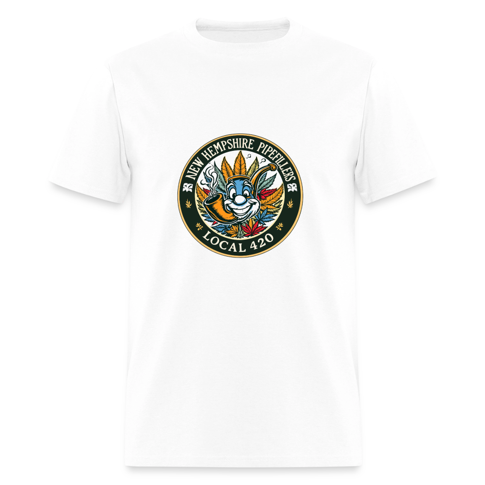 NEW HEMPSHIRE PIPEFILLERS LOCAL 420 Men's T-Shirt - white