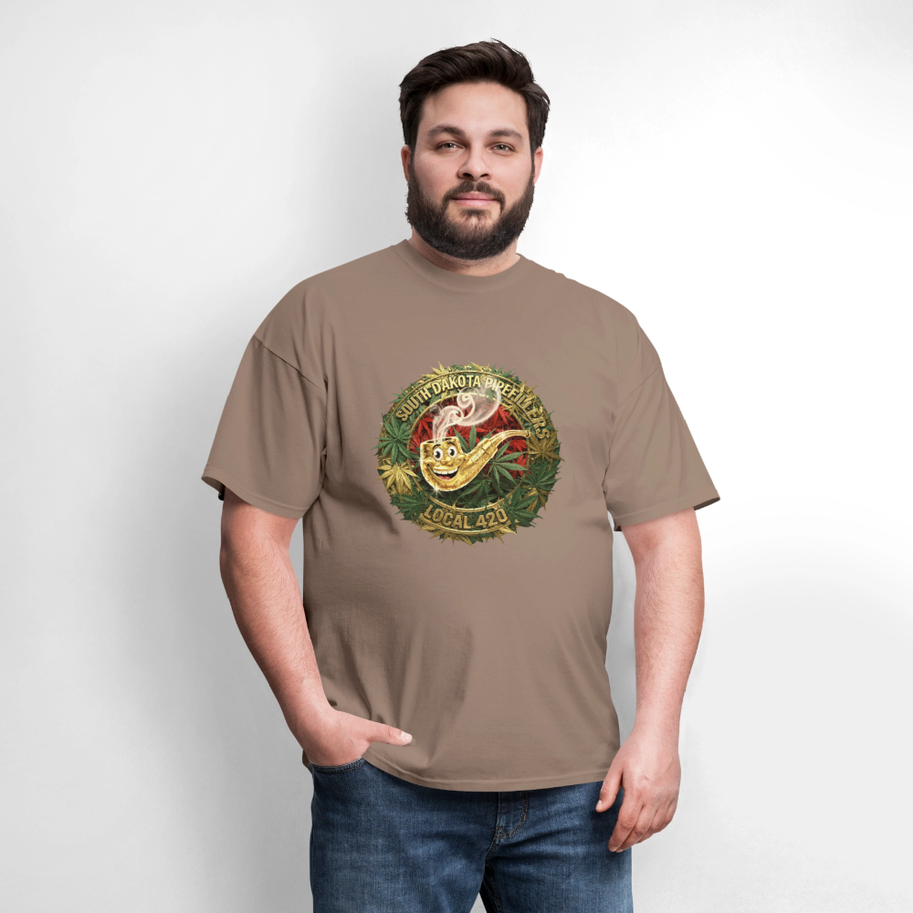 SOUTH DAKOTA PIPEFILLERS LOCAL 420  F/B DESIGN Men's T-Shirt - safari