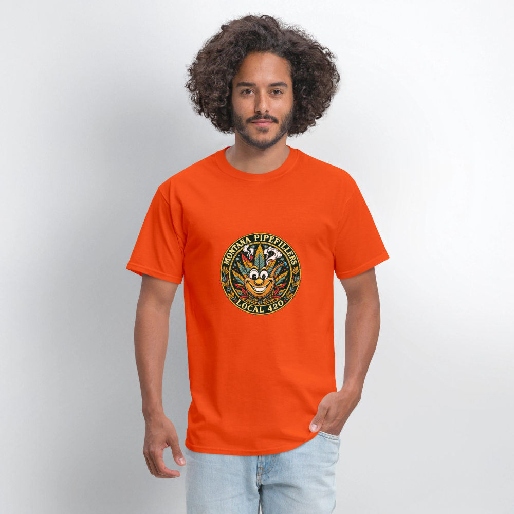 MONTANA PIPEFILLERS LOCAL 420 Men's T-Shirt - orange