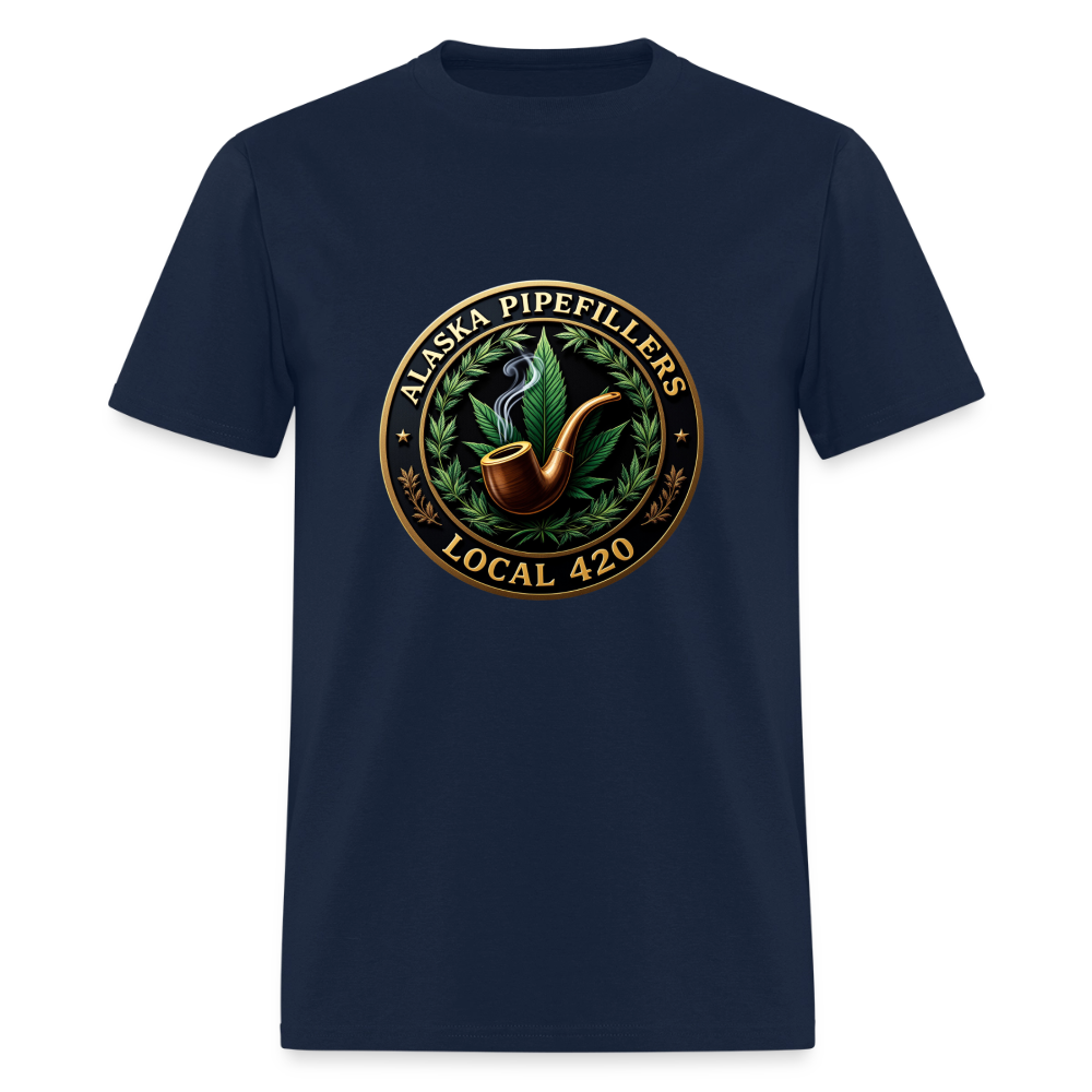 ALASKA PIPEFILLERS LOCAL 420 F/B DESIGN Men's T-Shirt - navy