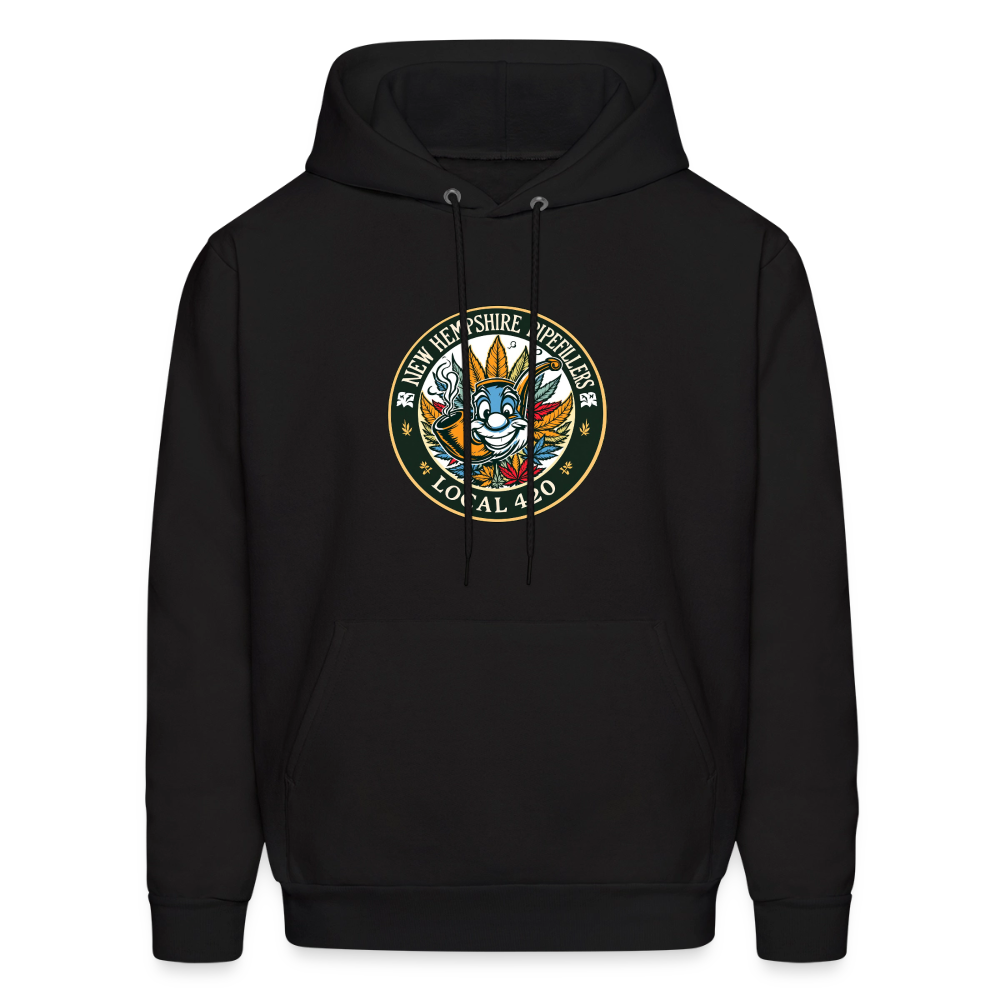 NEW HEMPSHIRE PIPEFILLERS LOCAL 420 2 EMBLEM Men's Hoodie - black