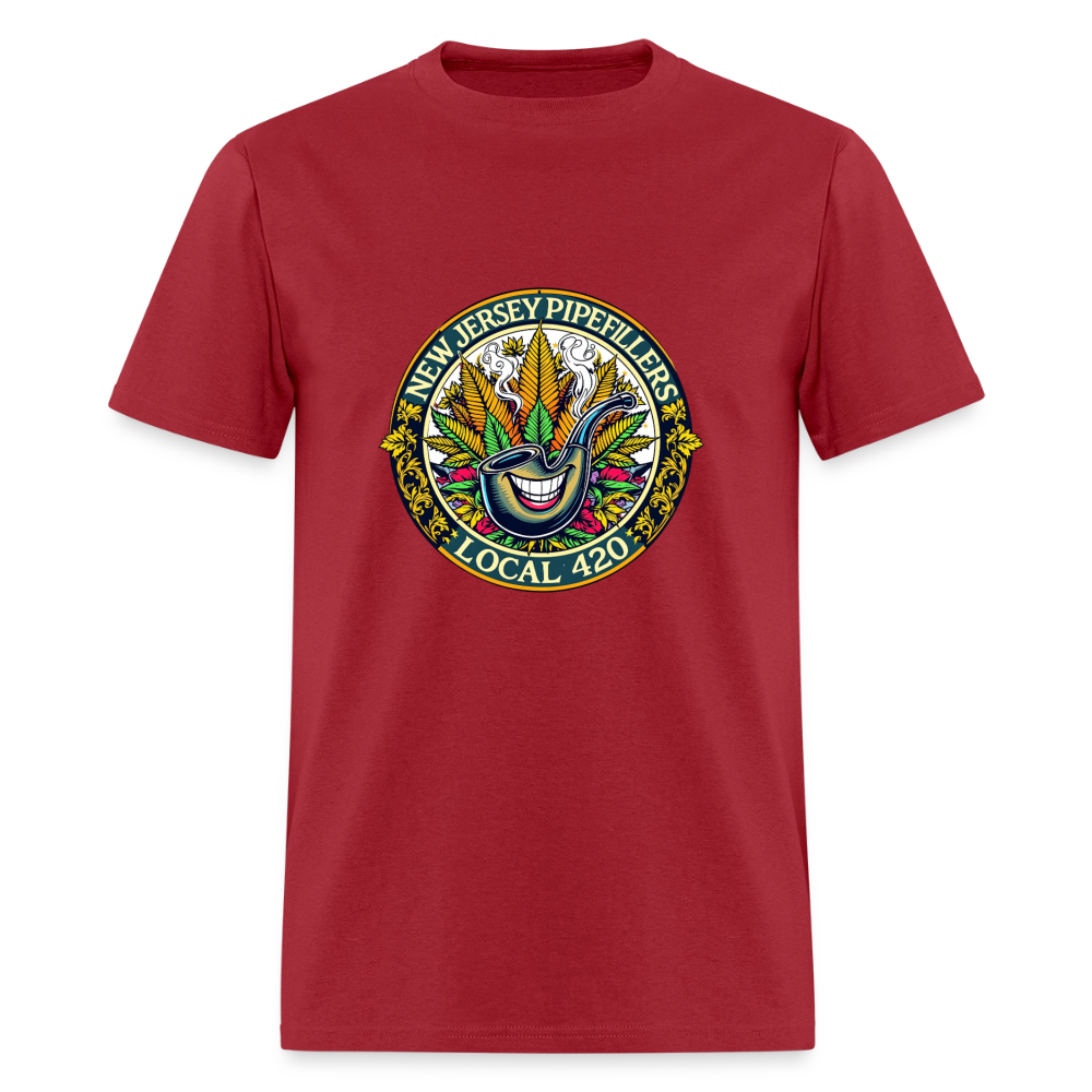 NEW JERSEY PIPEFILLERS LOCAL 420  Men's T-Shirt - true red