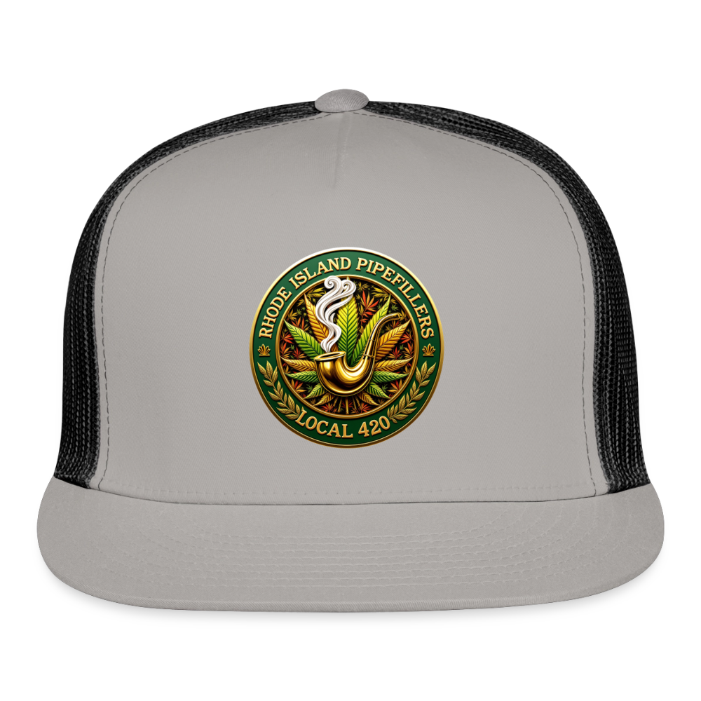 RHODE ISLAND PIPEFILLERS LOCAL 420 Trucker Hat - gray/black