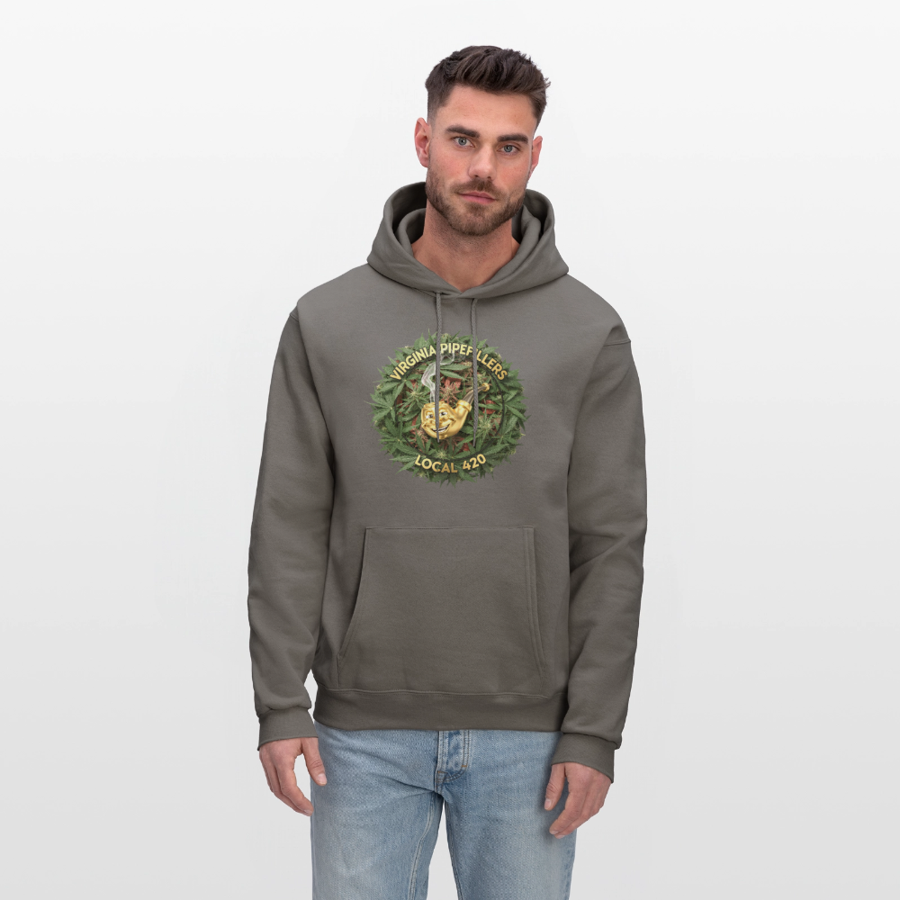 VIRGINIA PIPEFILLERS LOCAL 420 F/B DESIGN Men's  Hoodie - asphalt gray