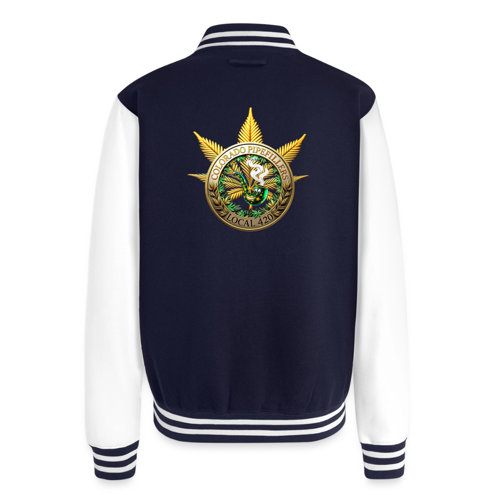 COLORADO PIPEFILLERS LOCAL 420 / 4 EMBLEM Unisex College Sweat Jacket - navy/white