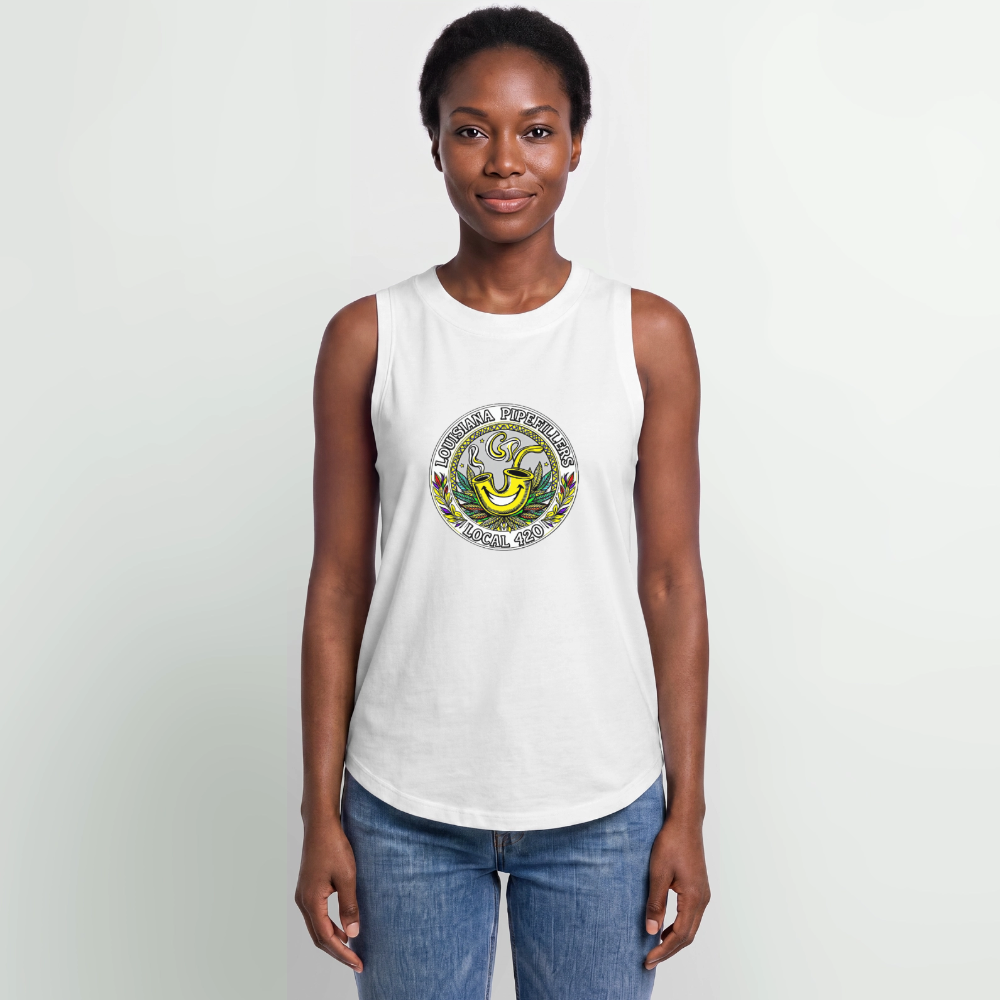 LOUISIANA PIPEFILLERS LOCAL 420 Women's Relaxed Tank Top - white