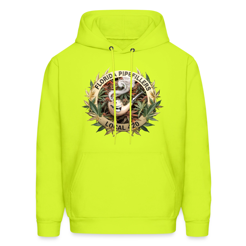 FLORIDA PIPEFILLERS LOCAL 420 F/B DESIGN Men's Hoodie - safety green