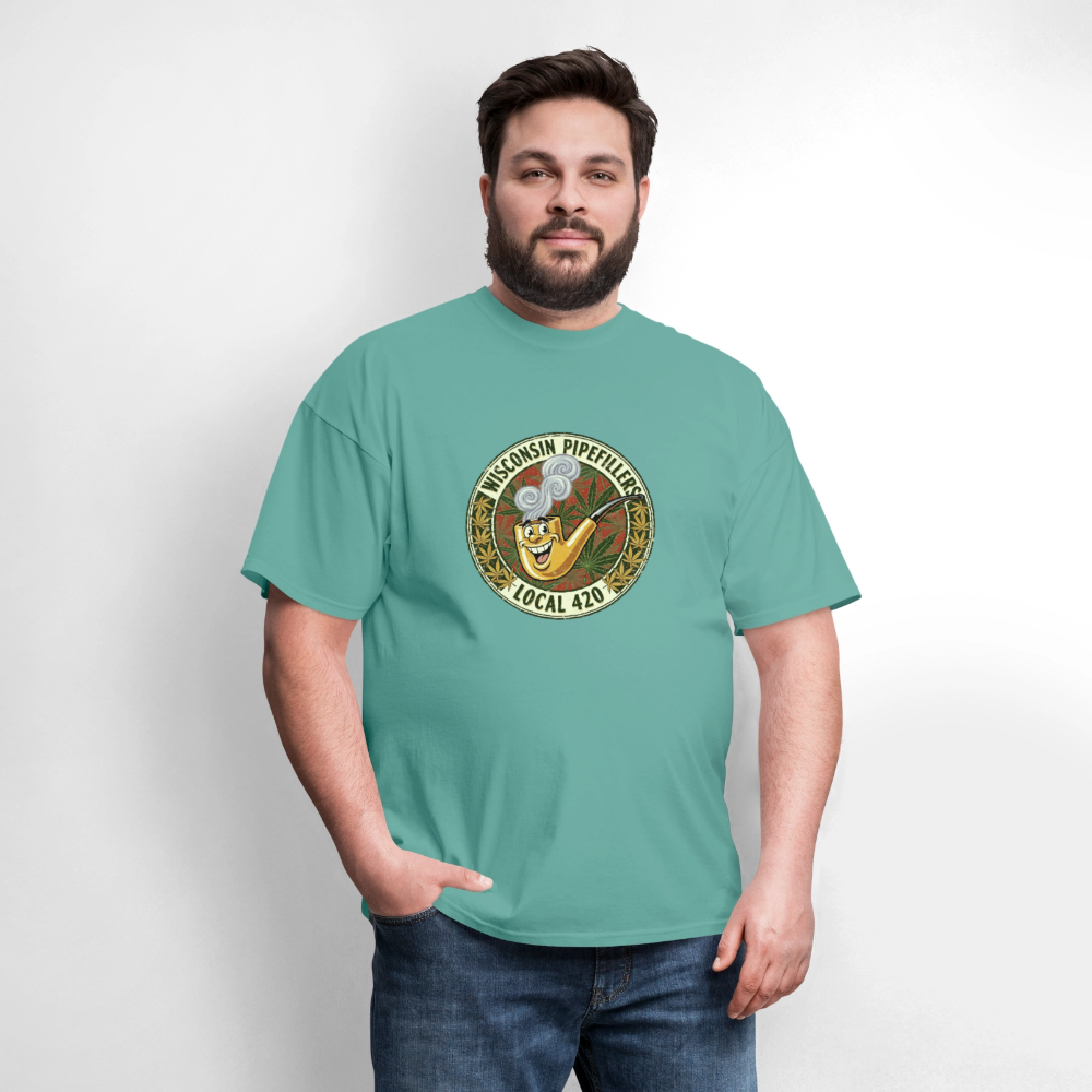 WISCONSIN PIPEFILLERS LOCL 420 Men's T-Shirt - aquatic