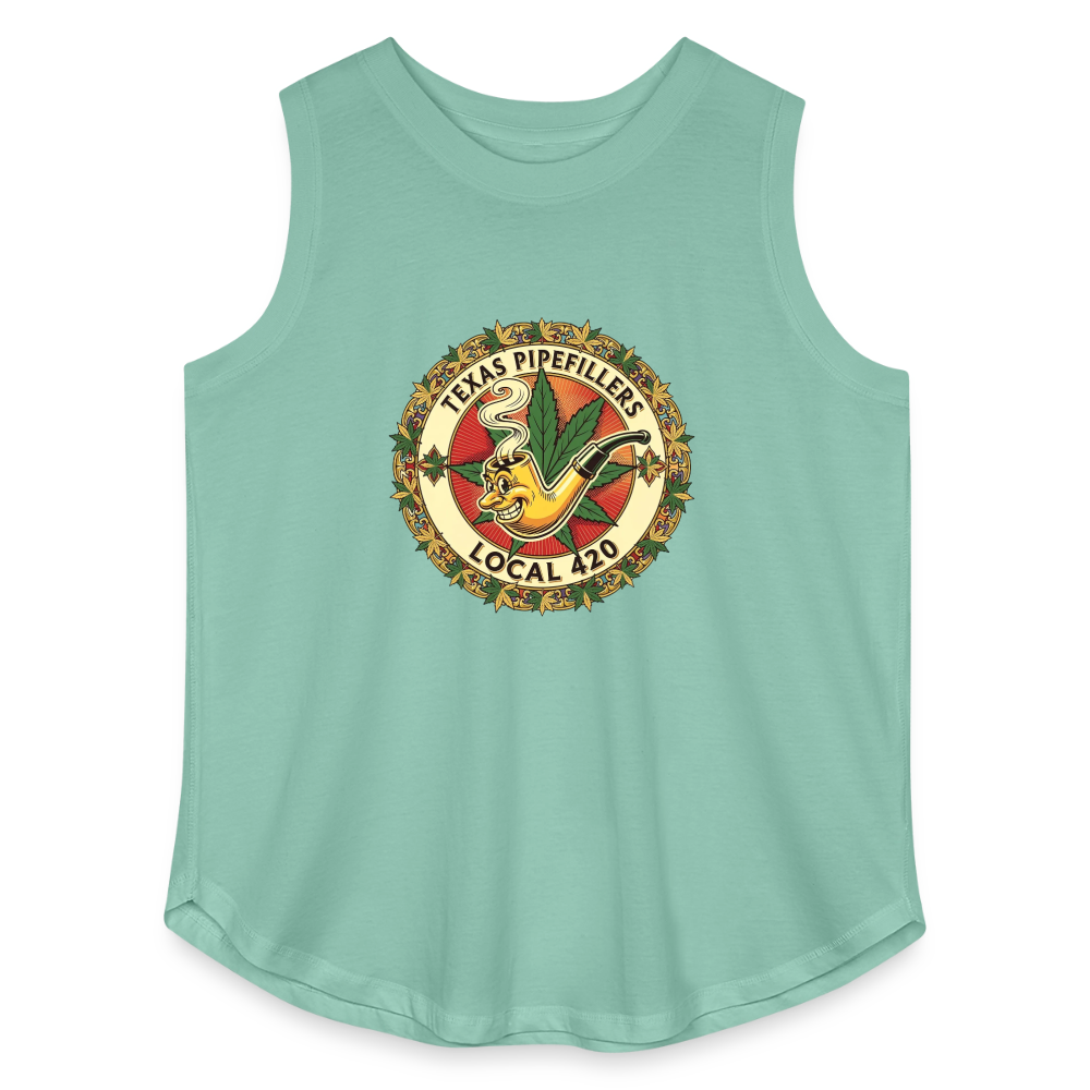 TEXAS PIPEFILLERS LOCAL 420 Women's Curvy Relaxed Tank Top - saltwater