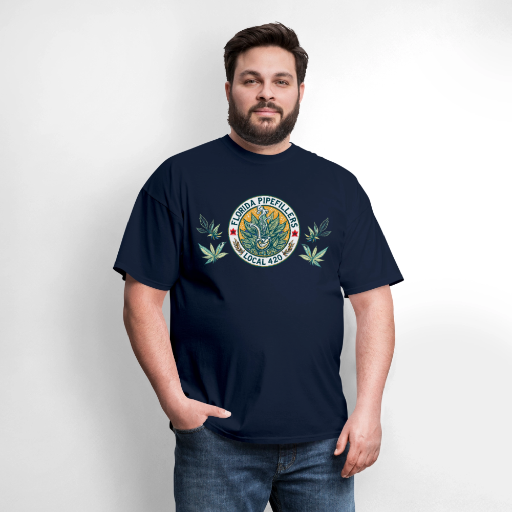 FLORIDA PIPEFILLERS LOCAL 420 Men's T-Shirt - navy