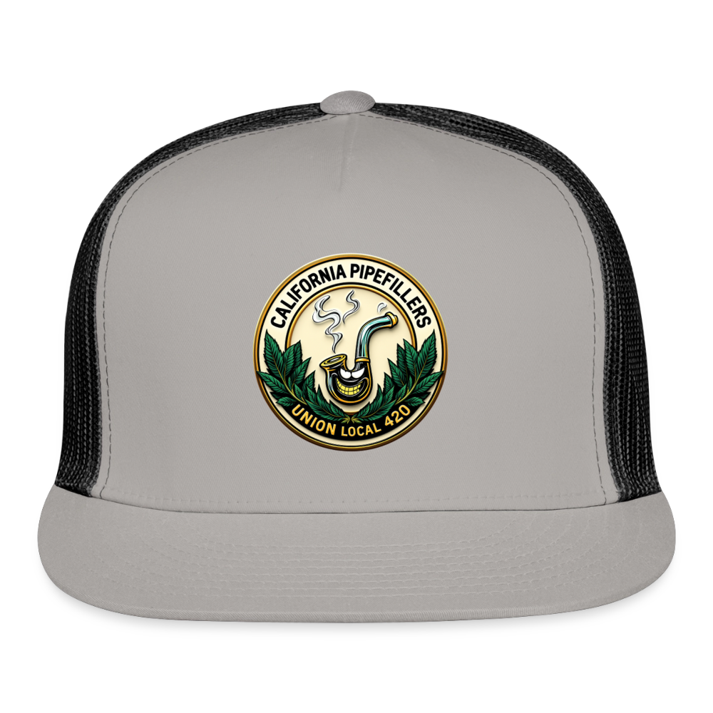 CALIFORNIA PIPEFILLERS UNION LOCAL 420 Trucker Hat - gray/black