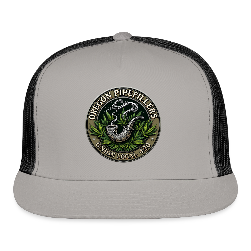 OREGON PIPEFILLERS UNION LOCAL 420 Trucker Hat - gray/black