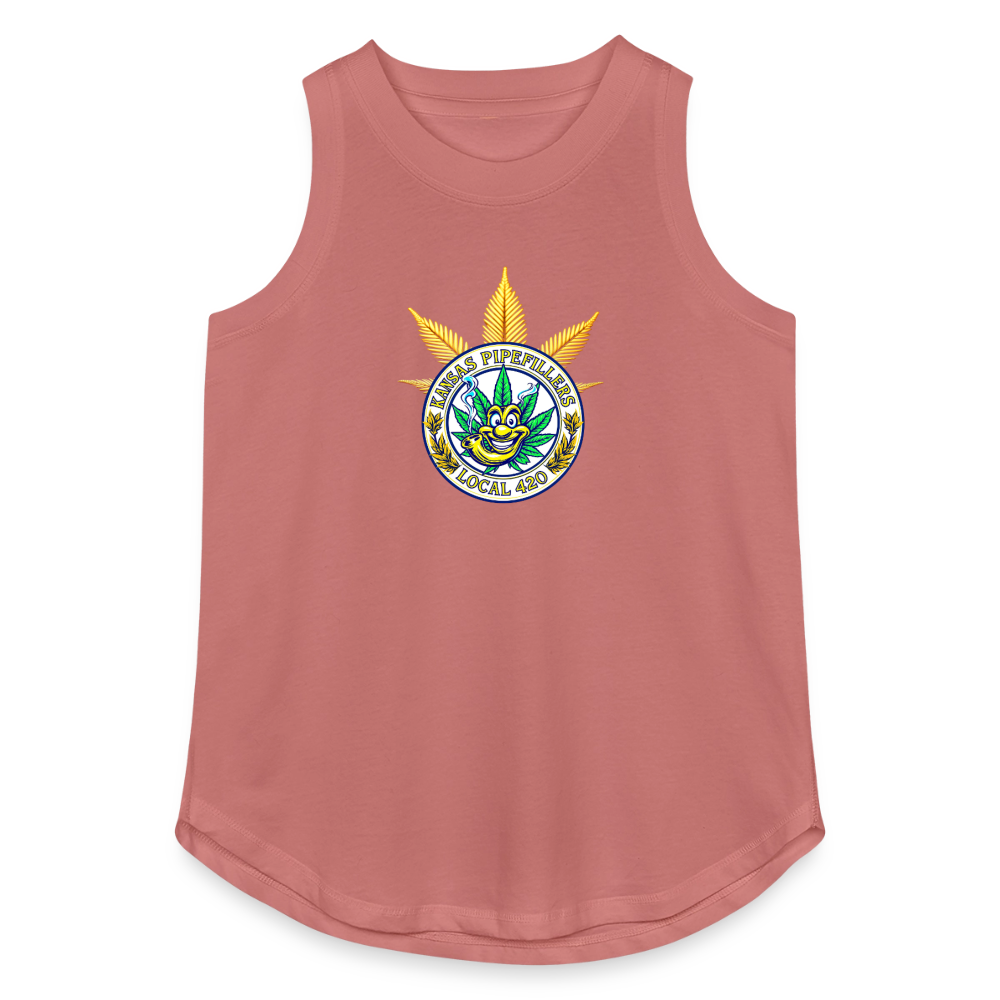 KANSAS PIPEFILLERS LOCAL 420 Women's Relaxed Tank Top - mauve