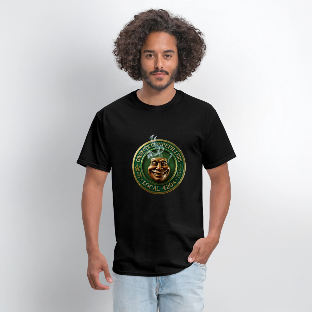 CONNECTICUT PIPEFILLERS LOCAL 420 DESIGN Men's T-Shirt - black
