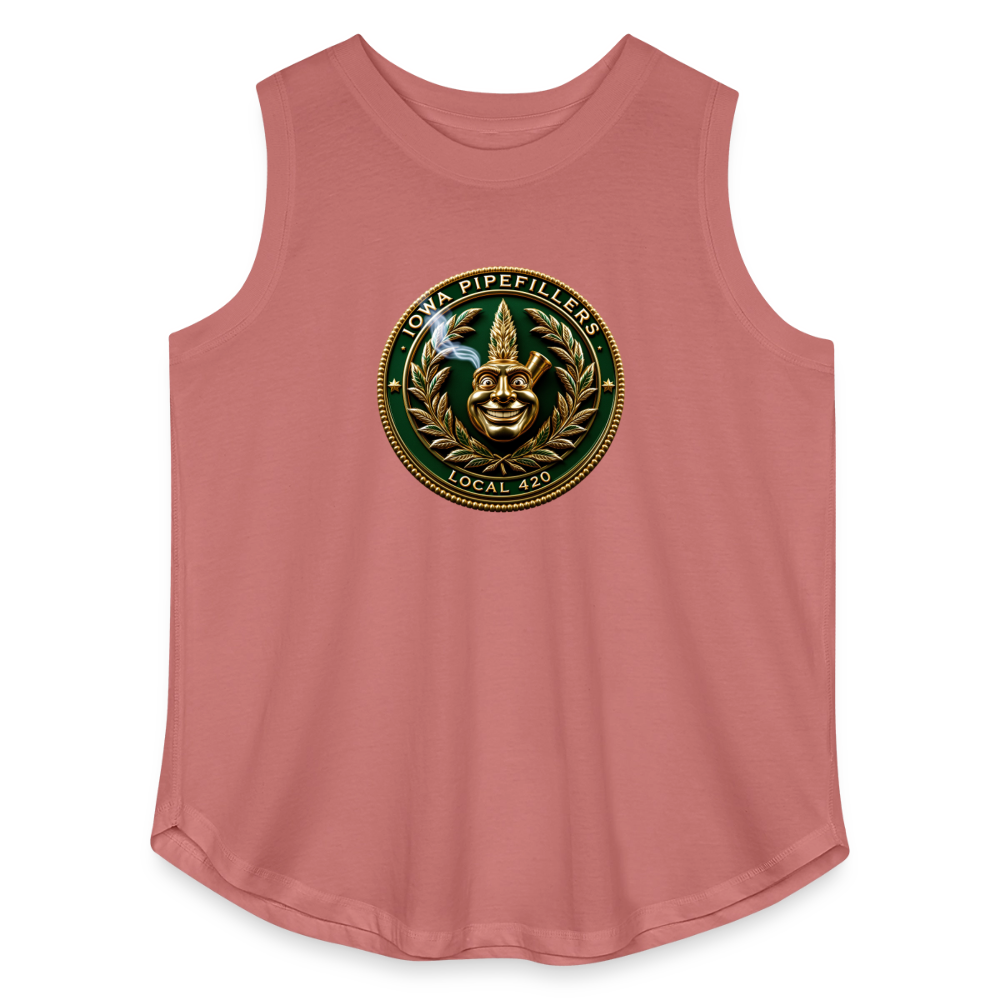 IOWA PIPEFILLERS LOCAL 420 Women's Curvy Relaxed Tank Top - mauve