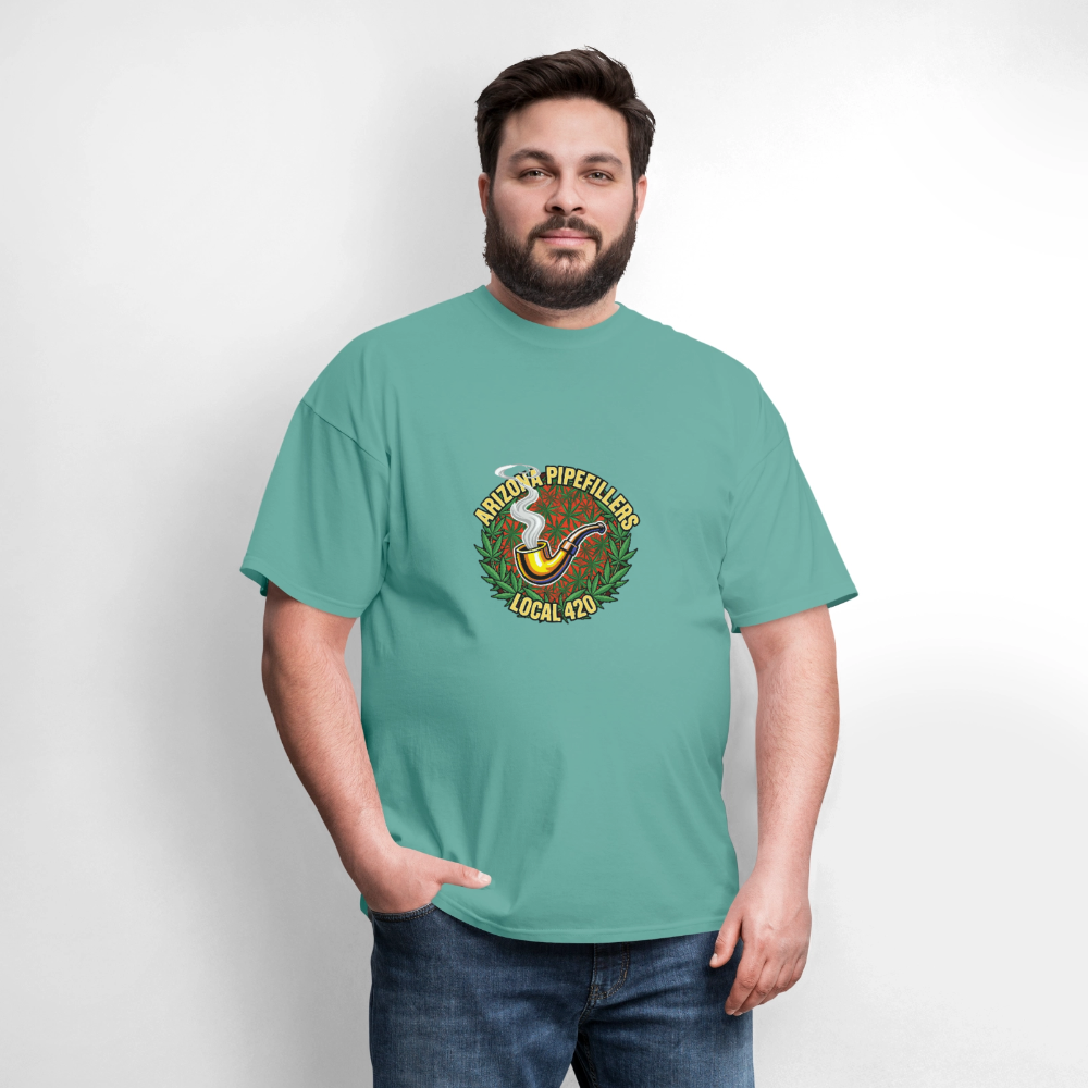 ARIZONA PIPEFILLERS LOCAL 420  F/B DESIGN Men's T-Shirt - aquatic