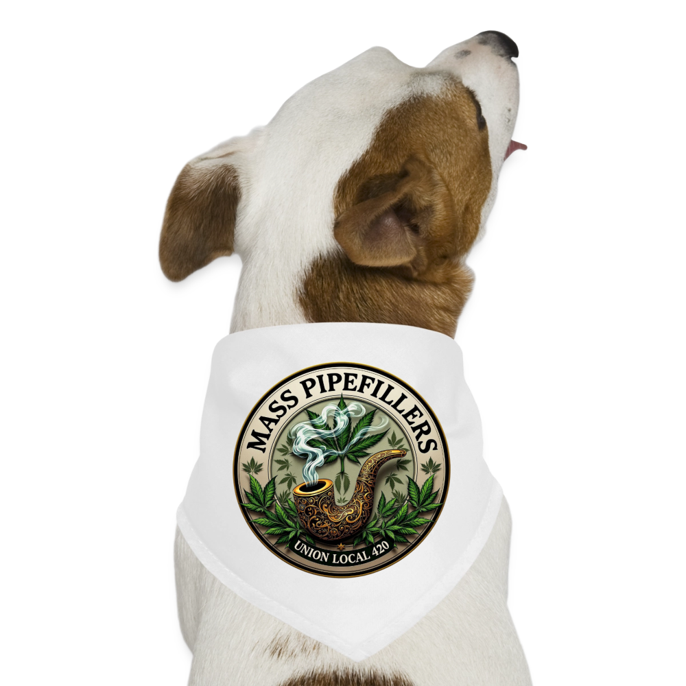 MASS PIPEFILLERS LOCAL 420 Dog Bandana - white