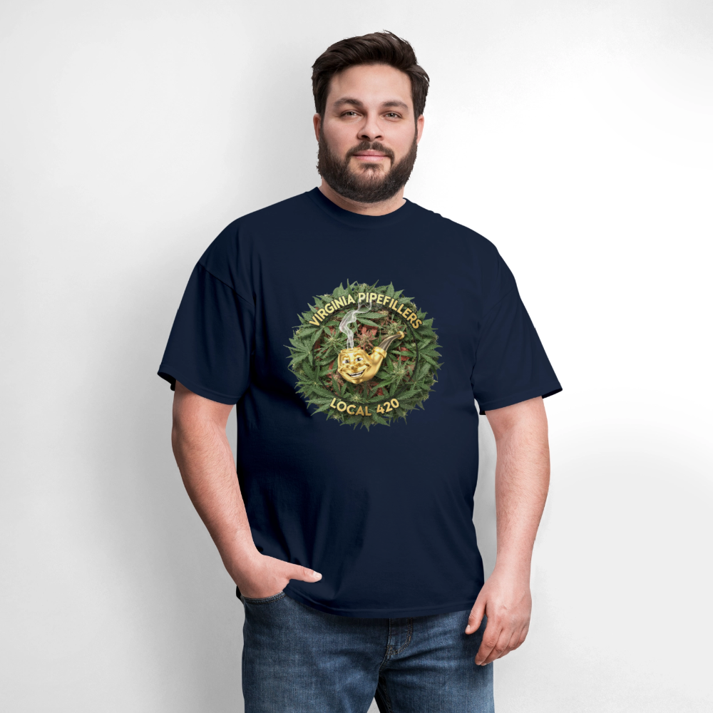 VIRGINIA PIPEFILLERS LOCAL 420 F/B DESIGN Men's T-Shirt - navy