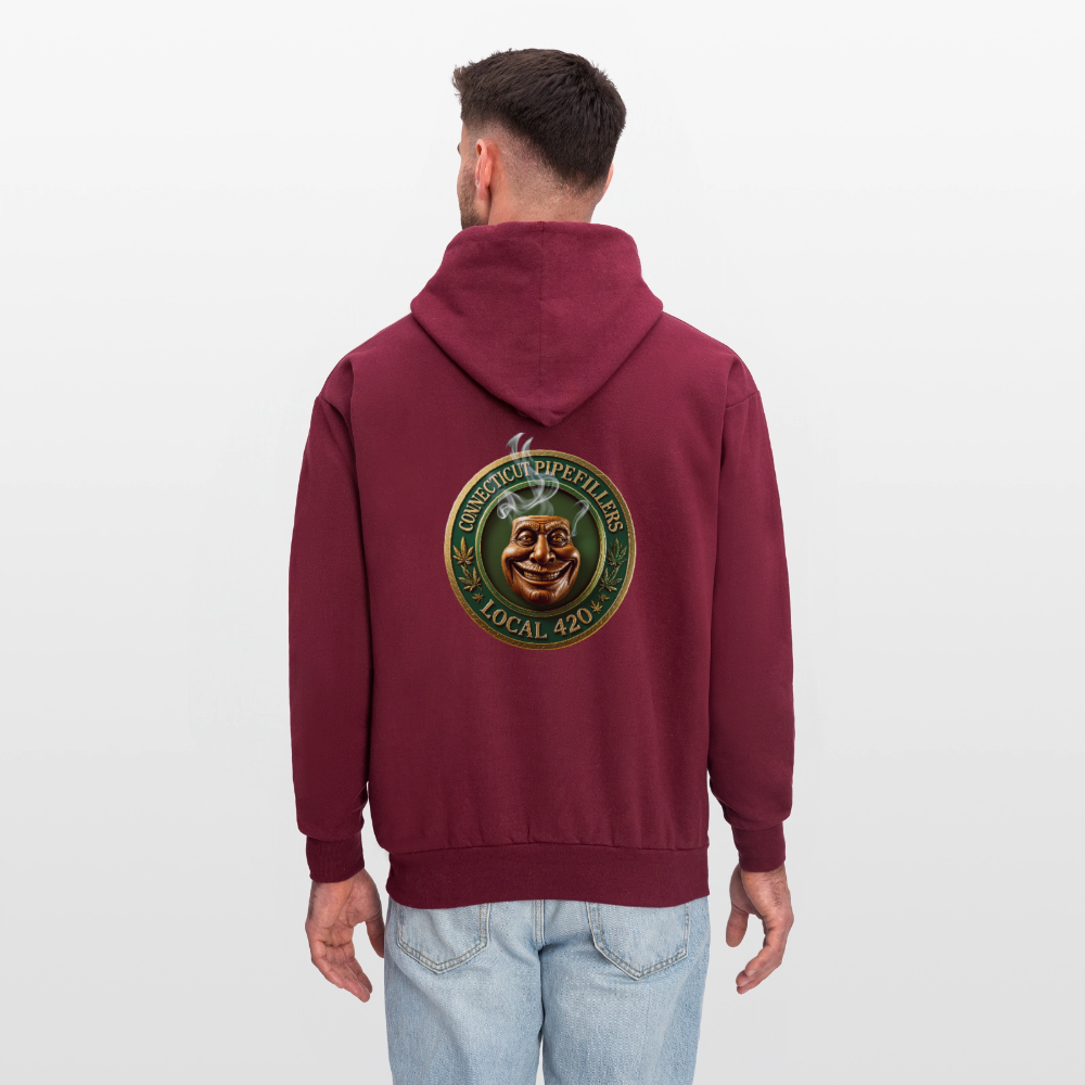 CONNECTICUT PIPEFILLERS LOCAL 420 F/B DESIGN Men's  Hoodie - burgundy