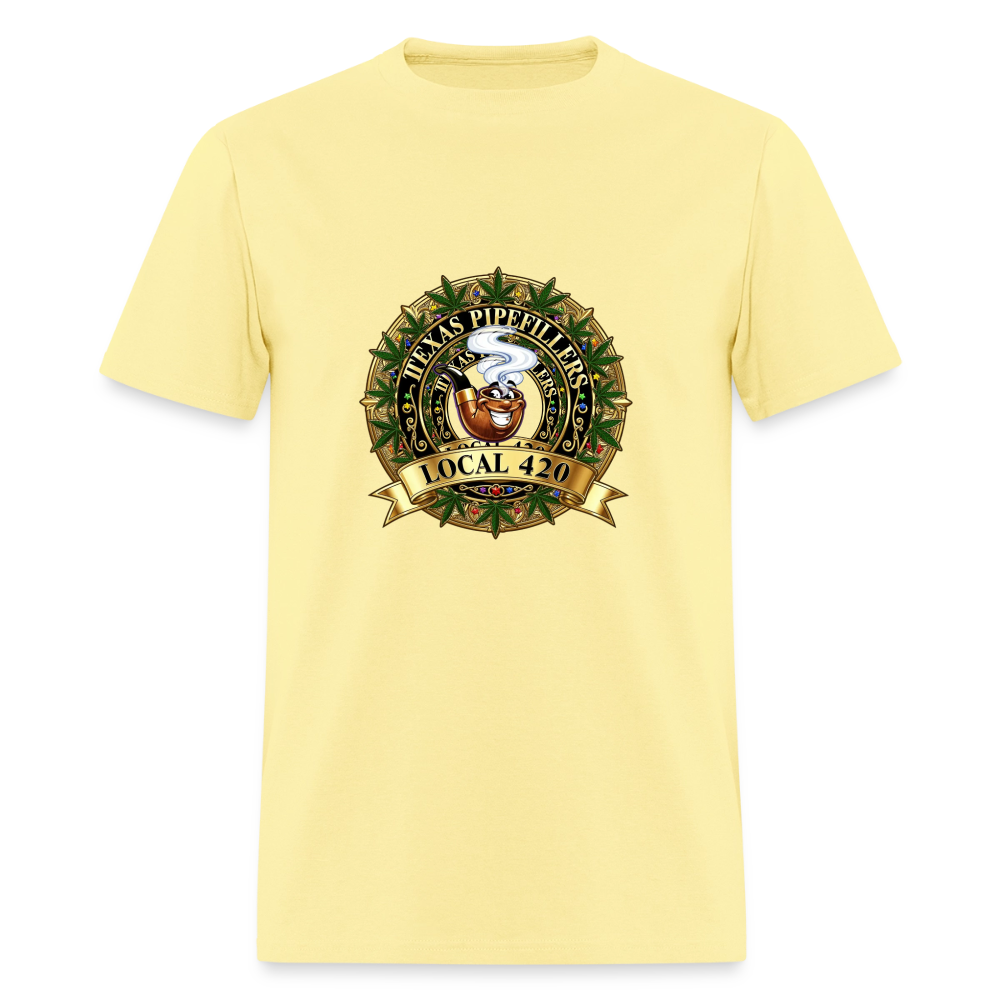 TEXAS PIPEFILLERS LOCAL 420 Men's T-Shirt - cornsilk