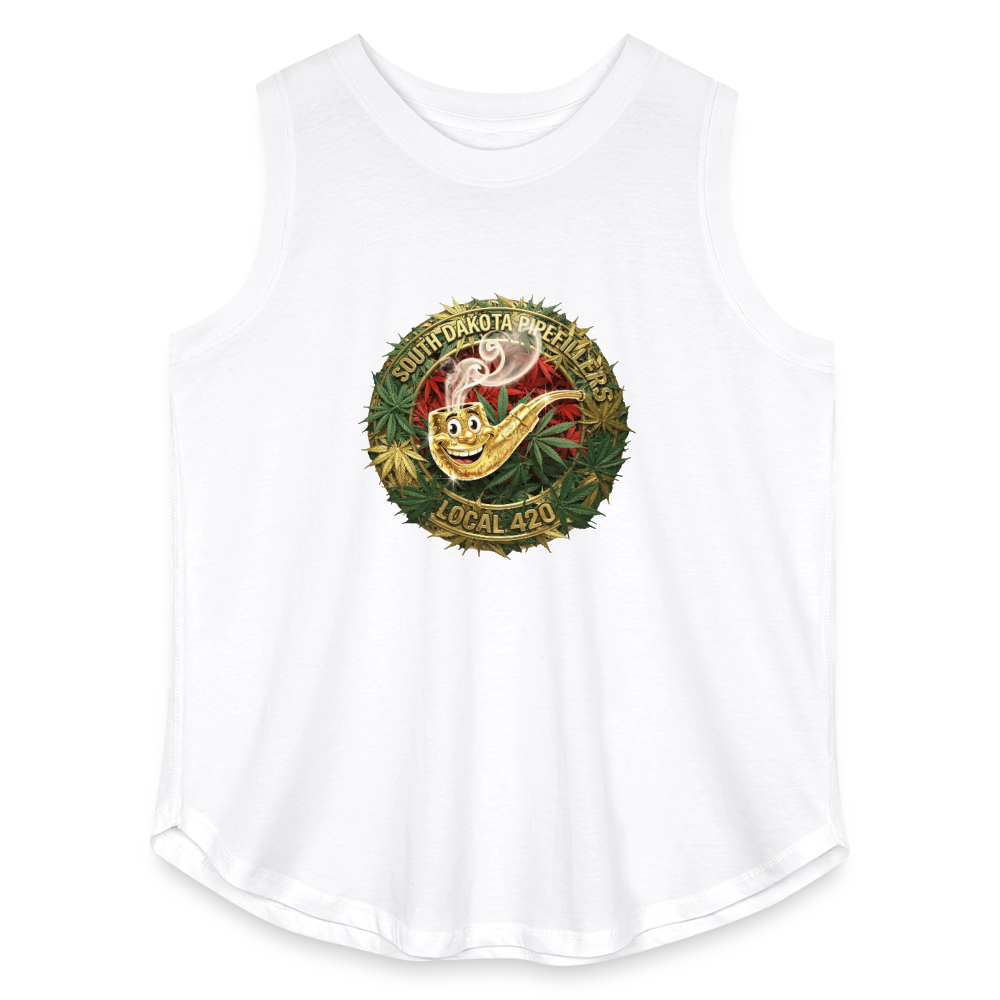 SOUTH DAKOTA PIPEFILLERS LOCAL 420  F/B DESIGN Women's Curvy Relaxed Tank Top - white