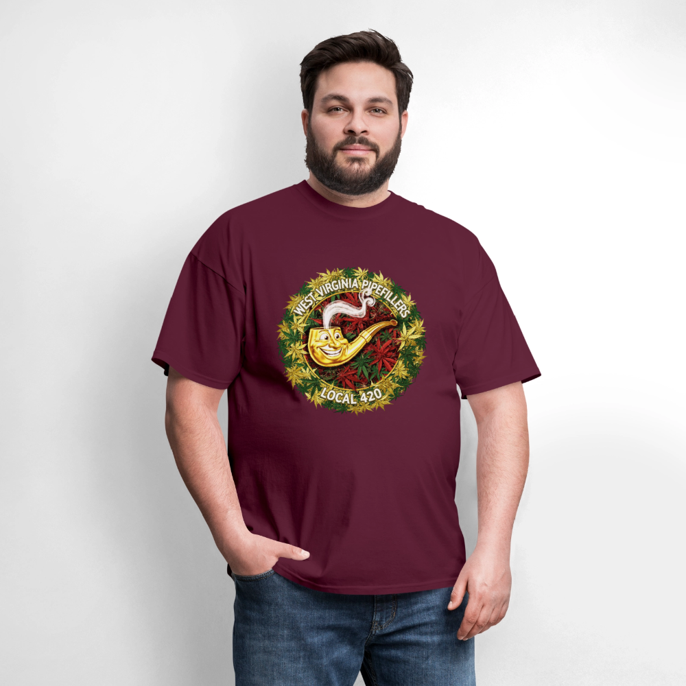 WEST VIRGINIA PIPIEFILLERS LOCAL 420 Men's T-Shirt - burgundy