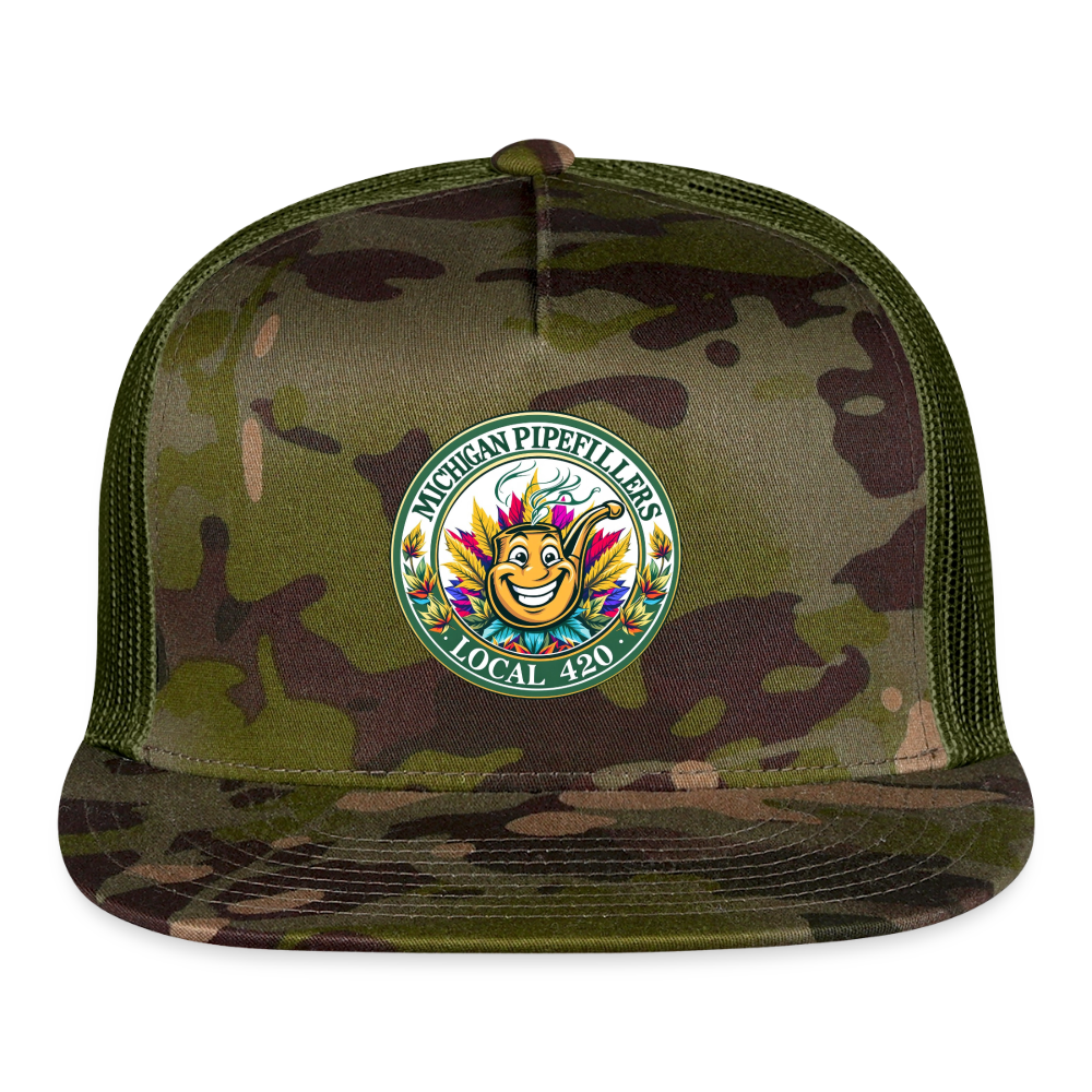 MICHIGAN PIPEFILLERS LOCAL 420 CAMO Trucker Hat - MultiCam\green