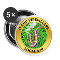 O'AHU PIPEFILLERS LOCAL 420 Union Buttons small 1'' (5-pack) - white