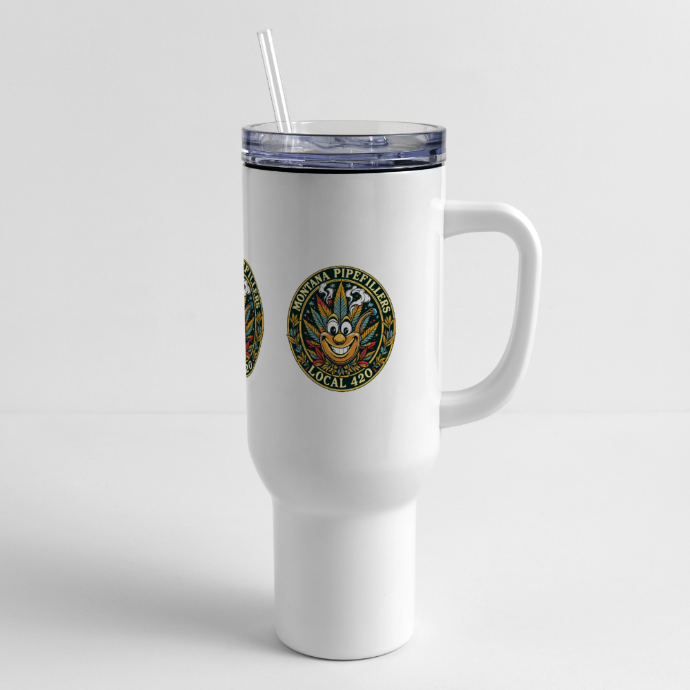 MONTANA PIPEFILLERS LOCAL 420 40oz Stainless Steel Travel Tumbler - white
