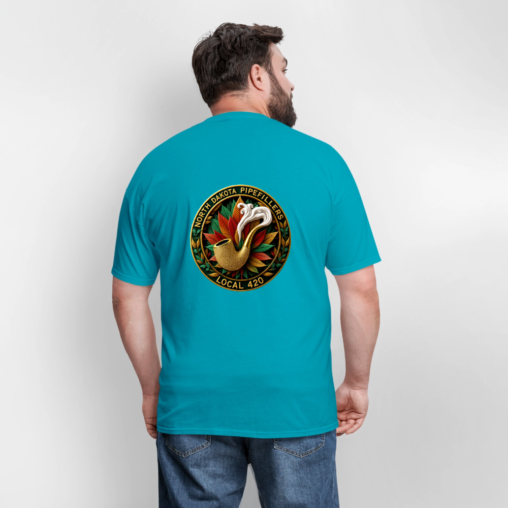 NORTH DAKOTA PIPEFILLERS LOCAL 420 F/B DESIGNS Men's T-Shirt - turquoise