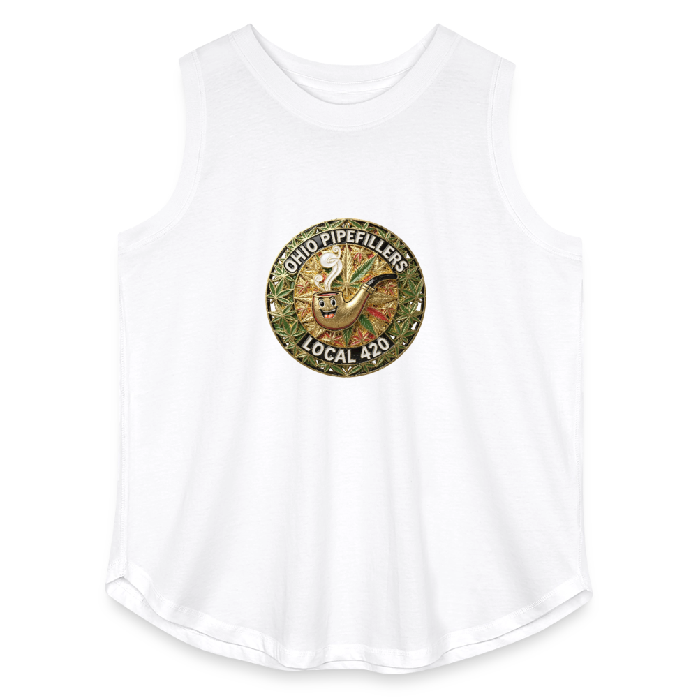 OHIO PIPEFILLERS LOCAL 420  F/B DESIGNS Women's Curvy Relaxed Tank Top - white
