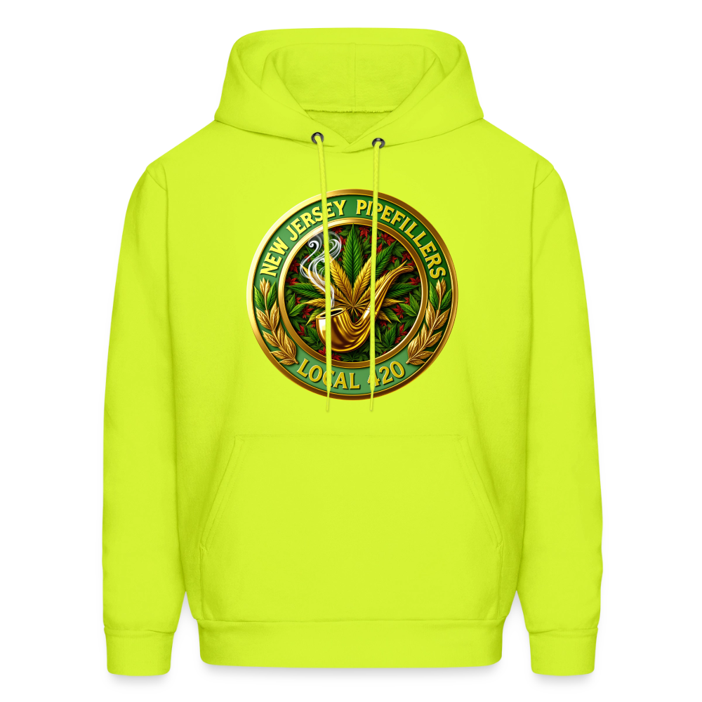 NEW JERSEY PIPEFILLERS LOCAL 420 Men's Hoodie - safety green