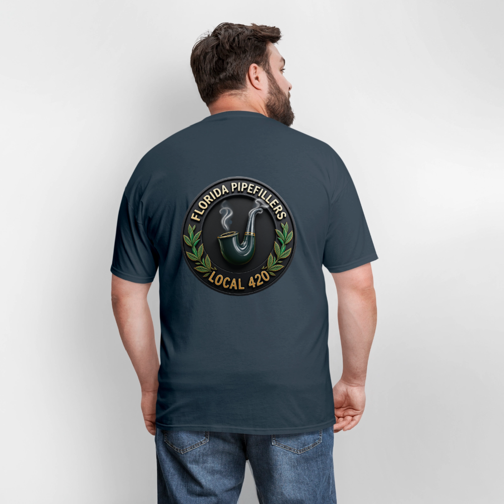 FLORIDA PIPEFILLERS LOCAL 420 F/B DESIGN Men's T-Shirt -  blue dusk