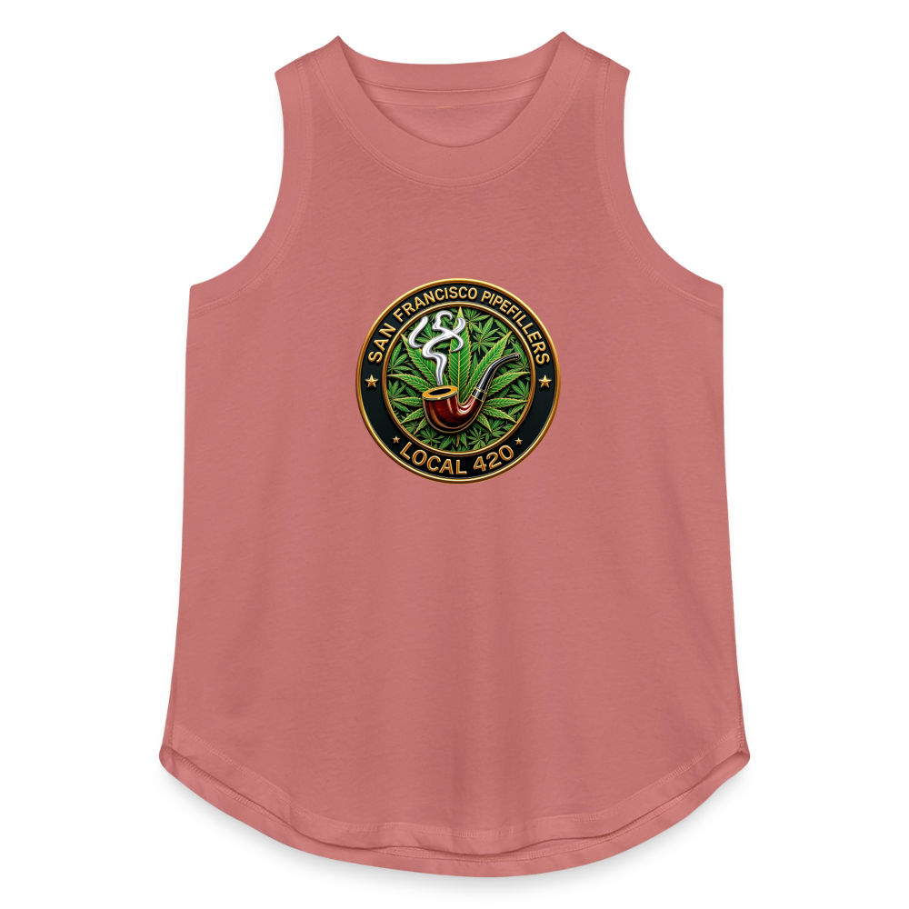 SAN FRANCISCO PIPEFILLERS LOCAL 420 Women's Relaxed Tank Top - mauve
