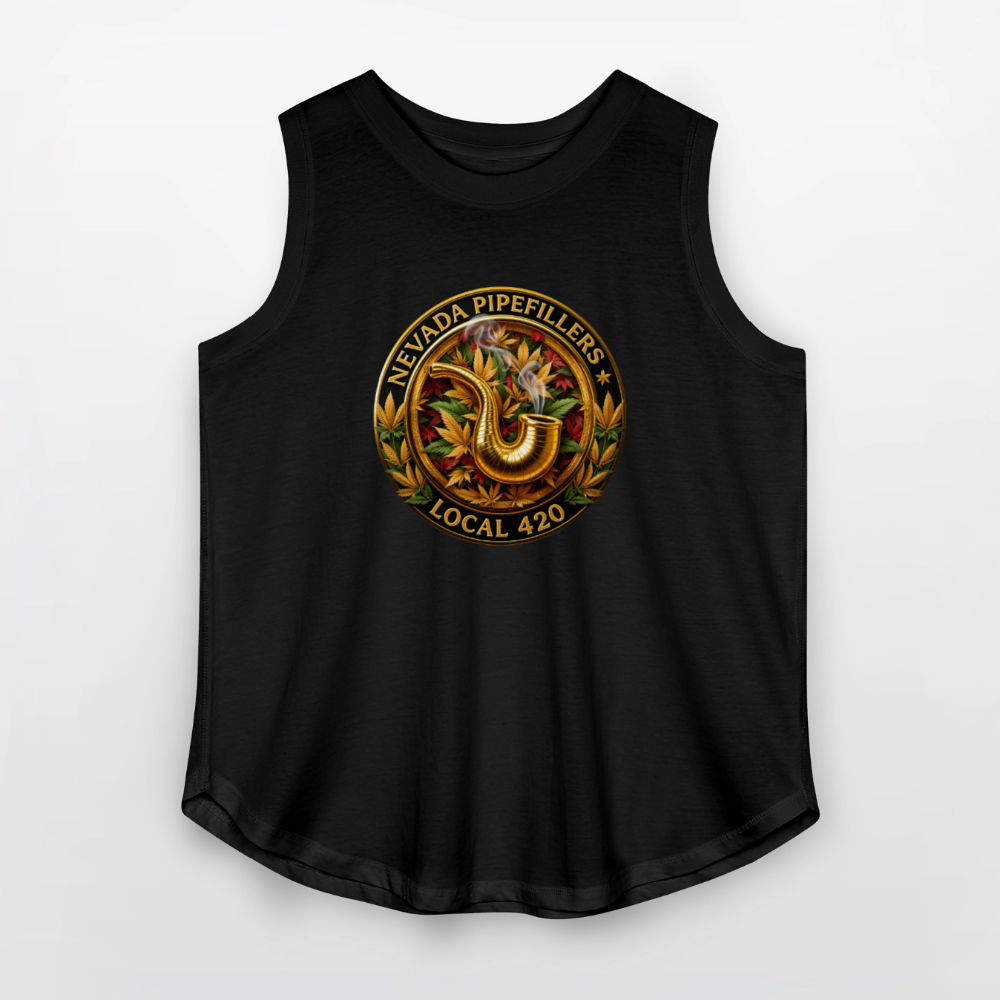 NEVADA PIPEFILLERS LOCAL 420   Women's Curvy Relaxed Tank Top - black