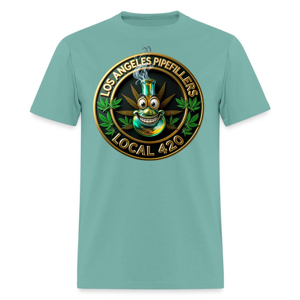 LOS ANGELES PIPEFILLERS LOCAL 420  Men's T-Shirt - aquatic