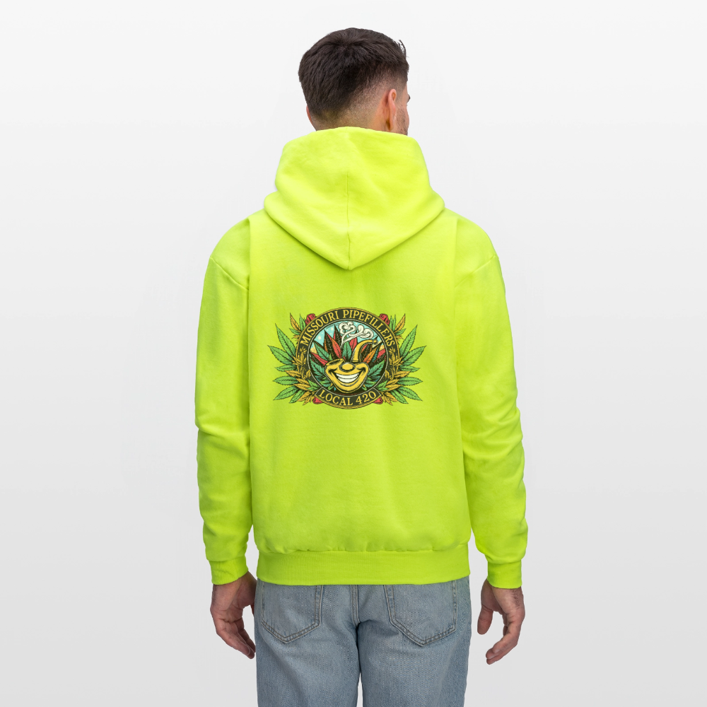 MISSOURI PIPEFILLERS LOCAL 420  F/B DESIGNS Men's Hoodie - safety green