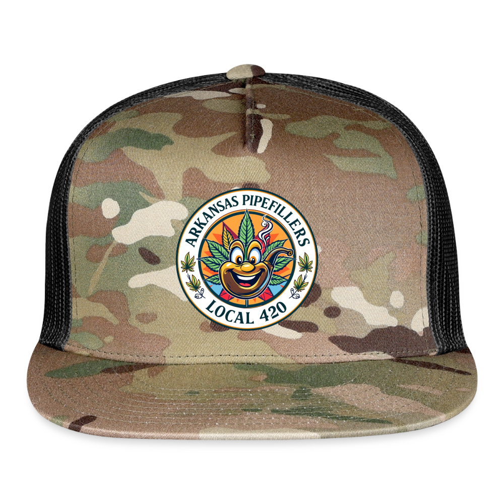 ARKANSAS PIPEFILLERS LOCAL 420 CAMO Trucker Hat - MultiCam\black