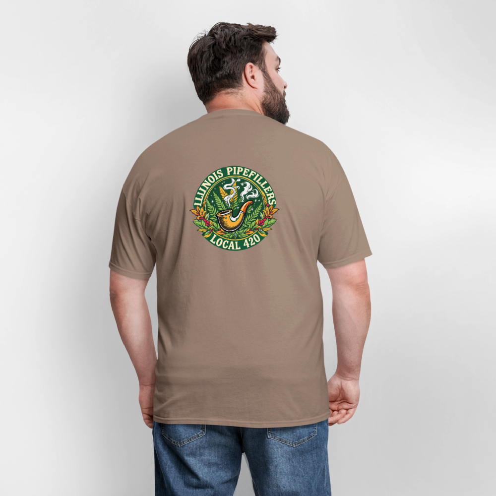 ILLINOIS PIPEFILLERS LOCAL 420 F/B DESIGN Men's T-Shirt - safari