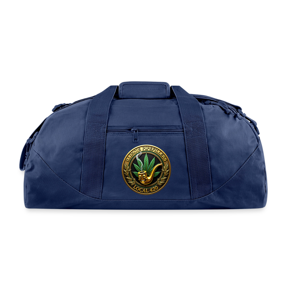 ILLINOIS PIPEFILLERS LOCAL 420 2 EMBLEMS Duffel Bag - navy