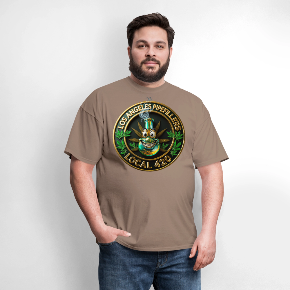 LOS ANGLES PIPEFILLERS LOCAL 420 Men's T-Shirt - safari