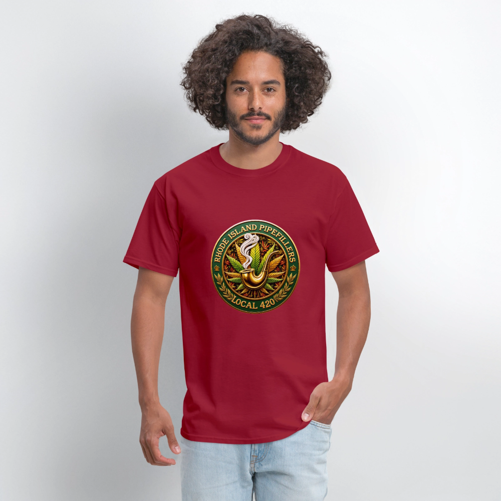 RHODE ISLAND PIPEFILLERS LOCAL 420 F/B DESIGNS Men's T-Shirt - true red