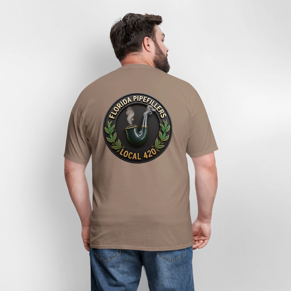 FLORIDA PIPEFILLERS LOCAL 420 F/B DESIGN Men's T-Shirt - safari