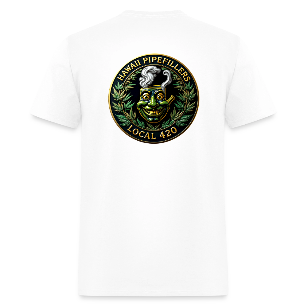 HAWAII PIPEFILLERS LOCAL 420 F/B DESIGN  Men's T-Shirt - white