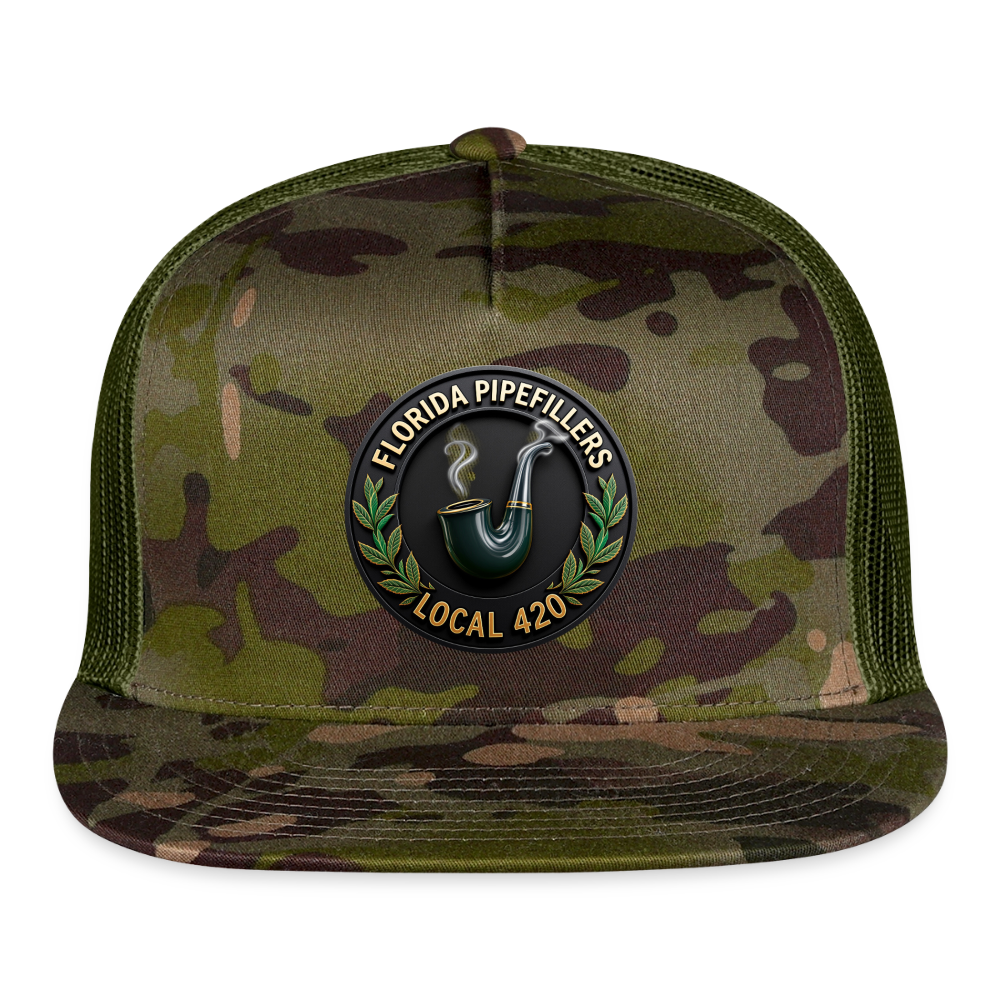 FLORIDA PIPEFILLERS LOCAL 420 CAMO Trucker Hat - MultiCam\green