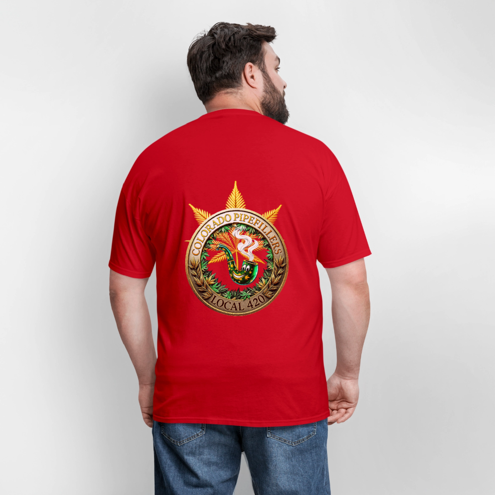 COLORADO PIPEFILLERS LOCAL 420 F/B EMBLEMS Men's T-Shirt - red
