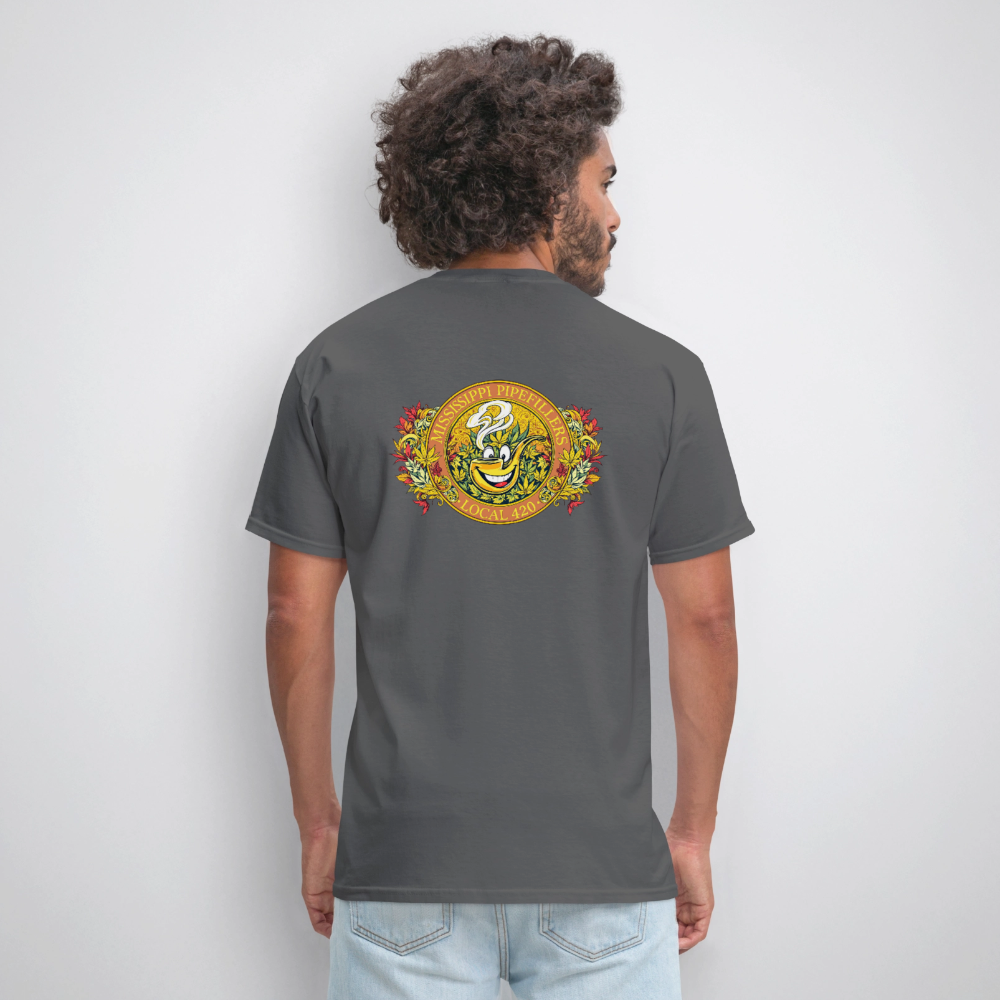 MISSISSIPPI PIPEFILLERS LOCAL 420 F/B DESIGNS Men's T-Shirt - charcoal